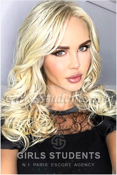 Paris escort agency girl Demi, blonde busty GFE companion